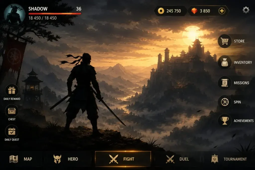 shadow fight 2 mod apk main menu 1 1