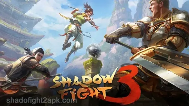Shadow Fight 3 characters fighting in a fantasy arena
