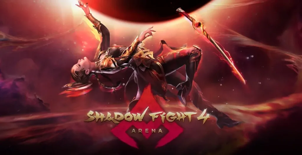 Shadow Fight 4 Arena character performing a sword attack