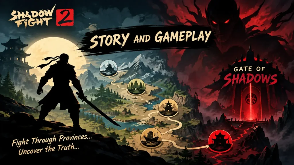 Shadow Fight 2 Gate of Shadows story and province gameplay