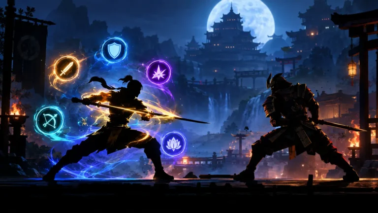 Shadow Fight 2 Perks Guide: Best Perks and How They Work 4 Shadow Fight 2 perks guide showing a fighter using different combat abilities during battle